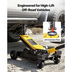 SucceBuy 3 Ton Floor Jack Aluminum & Steel Racing Floor Jack with Dual Pistons Quick Lift Pump Hydraulic Car Lift for SUV Pickup