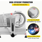 Amocart Meat Slicer 8/10inch Carbon Steel Blade Electric Deli Food Slicer Adjustable Thickness Commercial Home Cut Meat Cheese