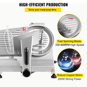 Bild in Galerie-Viewer laden, Amocart Meat Slicer 8/10inch Carbon Steel Blade Electric Deli Food Slicer Adjustable Thickness Commercial Home Cut Meat Cheese
