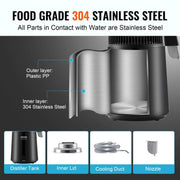 Charger l'image dans la visionneuse de galerie, Amocart Water Distiller 4L 1.05 Gallon Pure Water Purifier Filter Countertop 750W Distilled Water MakerInterior Distiller
