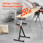 SucceBuy Roller Stand 250lbs/135lbs LBC Adjustable Height with 11.5in Polished Steel Roller Head Woodworking Extension Support