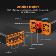 Load image into Gallery viewer, Pure Sine Wave Inverter DC to AC 12V 24V to 120V 4000W 3000W 2000W 60Hz High Power Inverter LCD Display Car Solar Inverter
