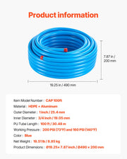 Charger l'image dans la visionneuse de galerie, Amocart Air Compressor Line Kit 3/4" HDPE-Aluminum Compressed Air Piping System Compressed Line Tubing Kit for Garages Workshop
