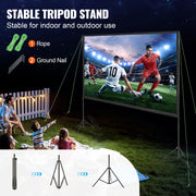 Bild in Galerie-Viewer laden, Amocart Projector Screen with Stand 100 120 150 inch 16:9 4K 1080 HD Portable Projection Screen for Home Office Theater Cinema
