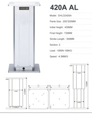 Load image into Gallery viewer, Electric Table Lift Tatami Column 12V 24V DC Motor Control Support Pillar Aluminum 100kg Load Adjustable Desk Platform Actuator
