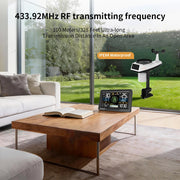 Load image into Gallery viewer, Professional Wi-Fi Wireless Weather Station with 7-in-1 Outdoor Weather Sensor, Large Full-Color LCD, 433MHz, 300ft Range, App
