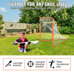 Amocart 4/6FT Lacrosse Goal Small Kids Folding Portable Iron Frame Backyard Training Equipment For Youth Training Orange