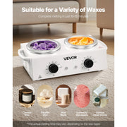 Charger l'image dans la visionneuse de galerie, Amocart Double Wax Warmer 1200ML Professional Dual Wax Warmer for Hair Removal Adjustable Electric Waxing Heater Pot for Home
