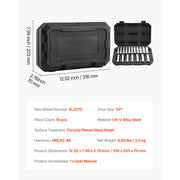 Charger l'image dans la visionneuse de galerie, Amocart Socket Set 86 Pieces 3/8 1/4 1/2in Drive Socket and Ratchet Set SAE Metric Mechanic Tool Kit with Ratchet Wrench
