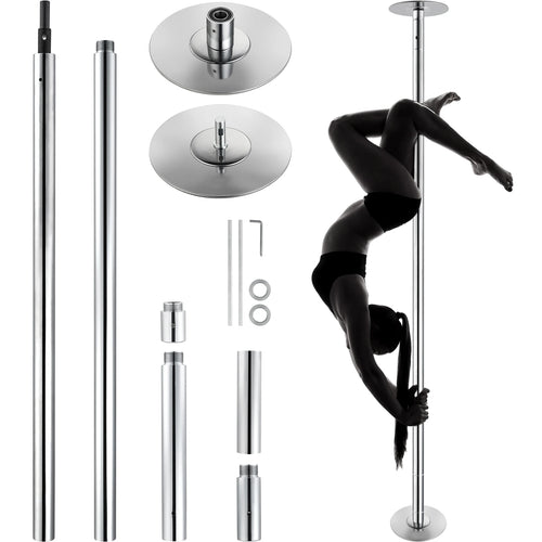 SucceBuy Professional Dancing Pole Spinning Static Dancing Pole Kit Portable Removable Pole 45mm Heavy-Duty Stainless Steel Pole