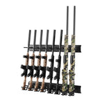 SucceBuy Indoor Gun Rack Steel Wall Mount Rifle and Shotgun Rack 8 Slots for Long Guns with Screws for Home Hunting Cabin Wall