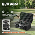 Amocart Weatherproof Hard Case HeavyDuty Protective Dry Box Case with Pre-cut Foam for Travel Hunting Military Tactical Cameras