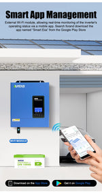 ANENJI Split Phase 12KW 48V Hybrid Solar Inverter Parallel 4.2KW 24V Inverter Pure Sine 120V 220V On Grid MPPT 200A Solar Charger PV 500V