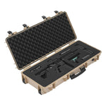 Amocart Hard Rifle Case Lockable Rifle Case with Pre-cut Foams Wheels IP67 Waterproof Pistol Storage Cases for Rifles Shotguns