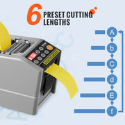 Charger l'image dans la visionneuse de galerie, SucceBuy ZCUT-9 Automatic Tape Cutting Machine Paper Slitting Dispenser 6-60mm Adhesive Electric Tape Cutter for Product Package
