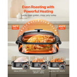 Amocart Electric Roaster Oven 24 QT Turkey Roaster Oven with Self-Basting Lid 1450W Roaster Oven Defrost&Warm Function black