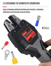 Load image into Gallery viewer, Cordless Hand Held Hydraulic Pliers 16KN Electric Hydraulic Wire Crimper with LED Light &amp; Molds Terminal Crimping Tool
