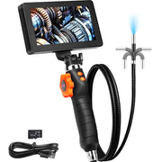 Load image into Gallery viewer, Amocart Articulating Borescope Camera w/ Light Two-way Articulated Endoscope Inspection with 6.4mm Tiny Lens 5"IPS 1080P Screen
