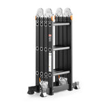 Amocart Multi-Purpose Folding Ladder 7-in-1 Tall Step Ladder A Frame Adjustable Telescoping for Household Outdoor Work
