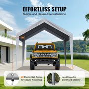 Charger l'image dans la visionneuse de galerie, Amocart Carport Replacement Canopy Cover Garage Top Tent Shelter Tarp Heavy-Duty Waterproof &amp; UV Protected with Ball Bungees
