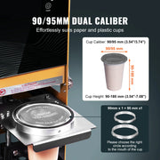 Charger l'image dans la visionneuse de galerie, Amocart Fully Automatic Cup Sealing Machine 500-650 Cups/H with LCD Panel Electric Tea Sealer Machine for 75/90/95mm Cup Milk
