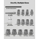 SucceBuy Bolt Extractor Kit Impact Bolt & Nut Remover Set with Pin Punch Solid Storage Case Cr-Mo Steel for Removing Damaged