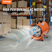 Load image into Gallery viewer, Amocart 8 inch Exhaust Fan Industrial Ventilation Fan with 10M/5M PVC Duct Hose 145W Portable Extractor Blower for Warehouse Home
