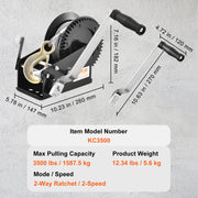 Load image into Gallery viewer, Hand Winch Heavy Duty Rope Crank with 33 ft Steel Wire Cable and Two-Way Ratchet for Trailer Boat or ATV Towing

