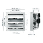 SucceBuy Shutter Exhaust Fan AC/ EC-motor 10-Speed Adjustable Wall Mount Attic Ventilation and Cooling for Greenhouses Garages