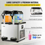 Amocart 2x6L Commercial Beverage Slush Machine Frozen Drink Juice Dispenser Ice-Cool Smoothie Maker Equipment for Restaurant