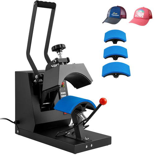 SucceBuy Hat Heat Press 4 in1 Cap Heat Press Machine 6x3inches Clamshell Transfer LCD Digital Timer Temperature Control