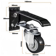 Load image into Gallery viewer, Amocart 165 lbs 2.5" Set of 4 Workbench Caster Wheels Side Mounted Retractable Stepdown Wheel 360° Swivel for Tables Equipment
