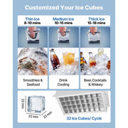 Charger l'image dans la visionneuse de galerie, Amocart 80lbs-440lbs/24H Commercial Ice Maker Machine Stainless Steel Ice Maker with LED Display &amp; Self-Cleaning for Bar Home
