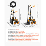 Amocart 440/770 lbs Folding Hand Truck Dolly with 6 Wheels & 2 Elastic Ropes Stair Climbing Cart for Shopping Moving Warehouse