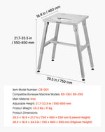 SucceBuy Electric Meat Bandsaw Stand Adjustable Height H-Shaped Frame Anti-Slip Foot Pads Compatible with Models BS-130 & BS-250