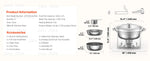 Amocart 4 Pack Chafing Dish Buffet Set Stainless Steel Chafer w/4 Full Size Pan Round Catering Warmer Server for Party Banquets