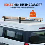 Charger l'image dans la visionneuse de galerie, Amocart Van Roof Ladder Rack 2/3 Bars Alloy Steel Roof Racks 500/750 LBS Capacity Rain-Gutter Roof Rack Van Ladder Rack for Van
