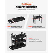 Charger l'image dans la visionneuse de galerie, Amocart 2/3 Shelf Utility Service Cart Dolly with 360° Swivel Wheels Ergonomic Storage Handle for Warehouse/Garage/Cleaning

