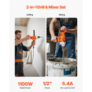 Charger l'image dans la visionneuse de galerie, Amocart Drill Mixer 1/2in 5/8 in Corded Electric Drill Mixer Set Mixing Drills Machine D-Handle Handheld Cement Mixers
