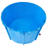 Bild in Galerie-Viewer laden, Amocart Canvas Fish Pond 448.8Gal Above Ground Fish Pond, Foldable PVC Koi Tank with Frame and Drain Valve for Aquaculture Blue
