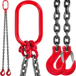 SucceBuy 5FT 8800lbs Lifting Chain Sling Double Leg with Grab Hooks G80 Mn-steel Sling Chain for Engine Hoist Heavy Duty Moving