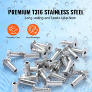 Load image into Gallery viewer, Amocart 121/81/101 Pack T316 Stainless Steel Protector Sleeves for 1/8" or 3/16" Wire Rope Cable Railing

