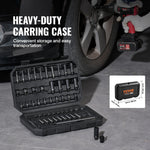 Amocart Drive Impact Socket Set Deep Shallow Socket Set CR-V Alloy Steel Auto Repair Easy-to-Read Size Markings Storage Case