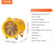 Charger l'image dans la visionneuse de galerie, Amocart  Portable Ventilation Fan 350W/550W/1100W Industrial Exhaust Fan Air Clean Extractor Blower for Factory Warehouse
