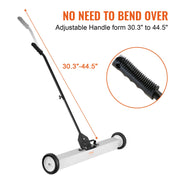 Bild in Galerie-Viewer laden, Amocart Rolling Magnetic Sweeper with Wheels Push-Type Magnetic Pick Up Sweeper Large Magnet Pickup Lawn Telescoping Sweeper
