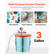 Load image into Gallery viewer, Amocart 3.5 CFM Single Stage Pump &amp; 3 Gallon Vacuum Chamber Degassing Chamber Kit for Stabilizing Wood Degassing Silicone Resin
