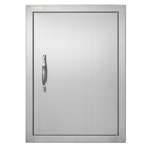 Amocart BBQ Access Door Stainless Steel Flush Mount Door Wall Vertical Door w/ Recessed Handle Grilling Station Outside Cabinet