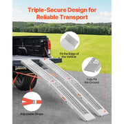 Bild in Galerie-Viewer laden, Amocart 1000lbs Steel Ramps 2Pcs Ramps with Wider Ramp Surface Universal Stable Loading Ramp with Handles Fit for ATV UTV Motor
