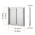 【Premium】Amocart BBQ Access Door Double Outdoor Kitchen Stainless Steel Flush Mount Door for BBQ Island Grilling Station Outsid