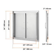 Bild in Galerie-Viewer laden, 【Premium】SucceBuy BBQ Access Door Double Outdoor Kitchen Stainless Steel Flush Mount Door for BBQ Island Grilling Station Outsid
